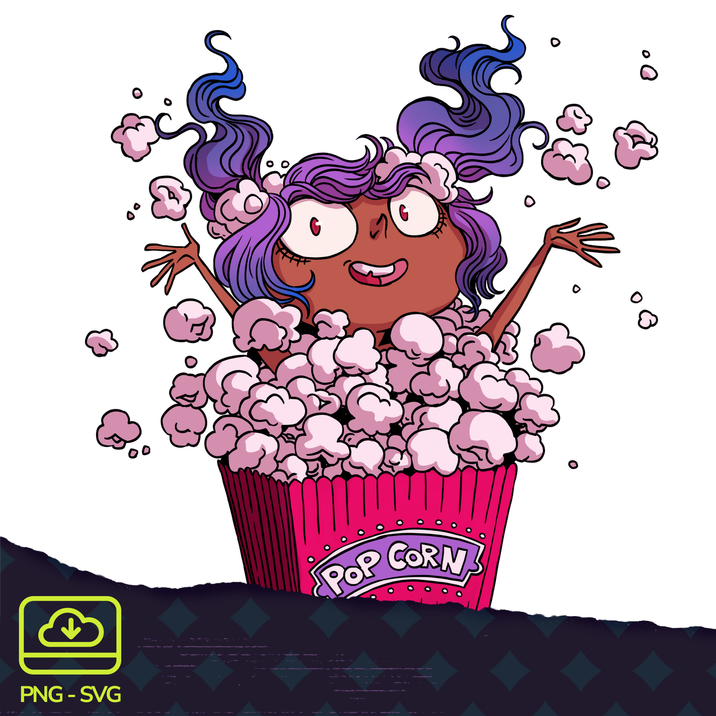 Popcorn Surprise - Digital Format - PNG & SVG