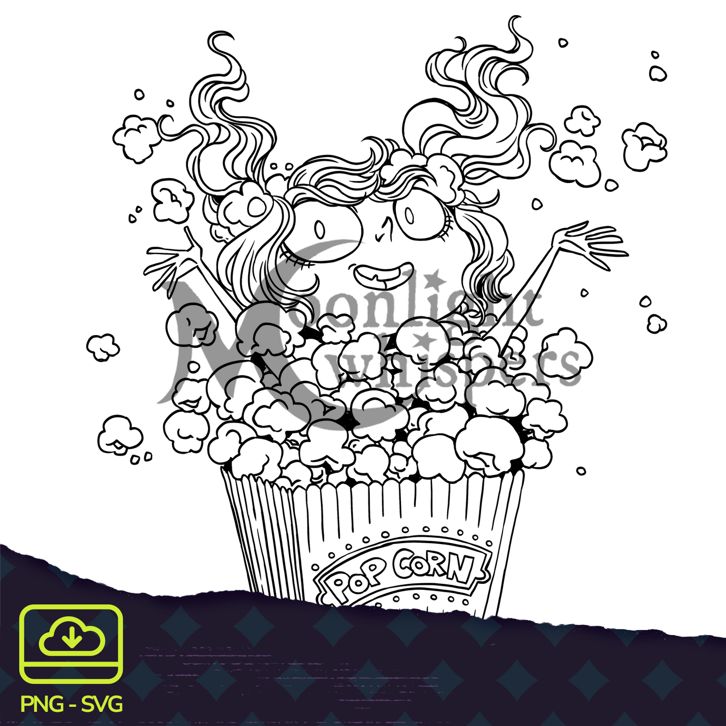 Popcorn Surprise - Digital Format - PNG & SVG